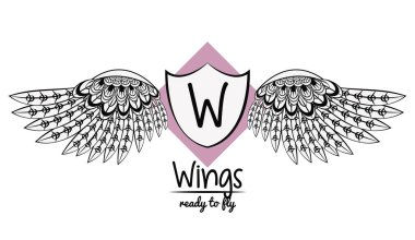 Kanatları amblemi uçmaya hazır