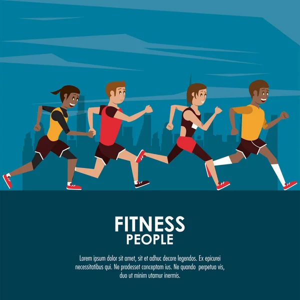 Fitness lidé plakát — Stockový vektor