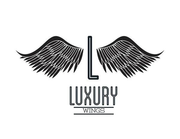 Emblème ailes de luxe — Image vectorielle