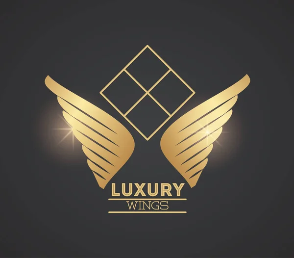 Luxe vleugels embleem — Stockvector