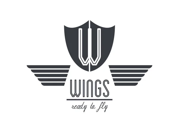 Emblema de alas de lujo — Vector de stock