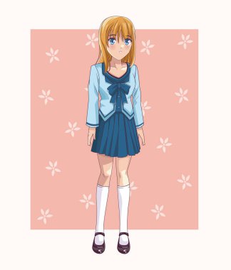 Güzel anime öğrenci kadın