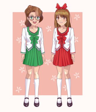 Birkaç anime öğrenciler kadın