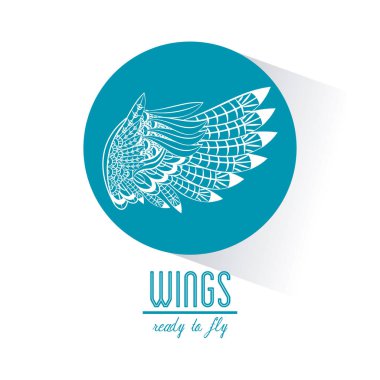 Kanatları amblemi karikatür çizmek