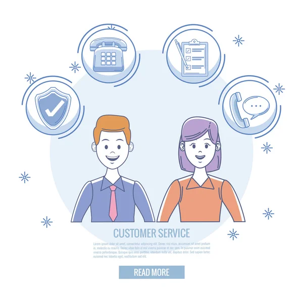 Customer service banner — Stock Vector