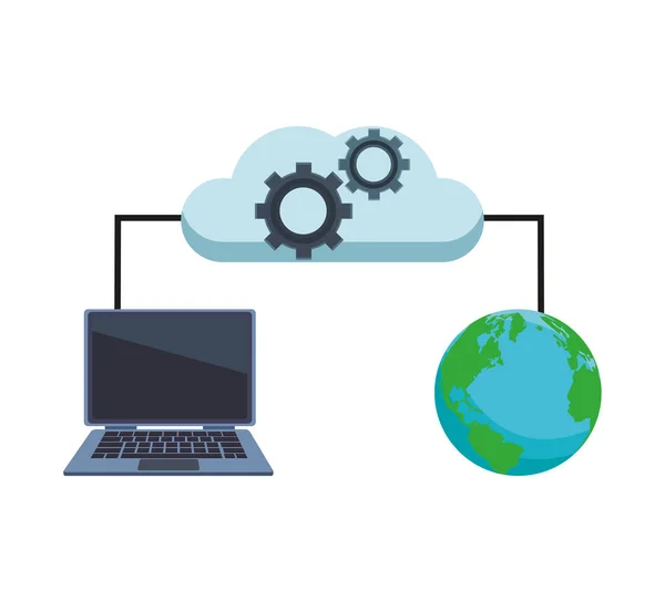 Base de données et cloud computing — Image vectorielle