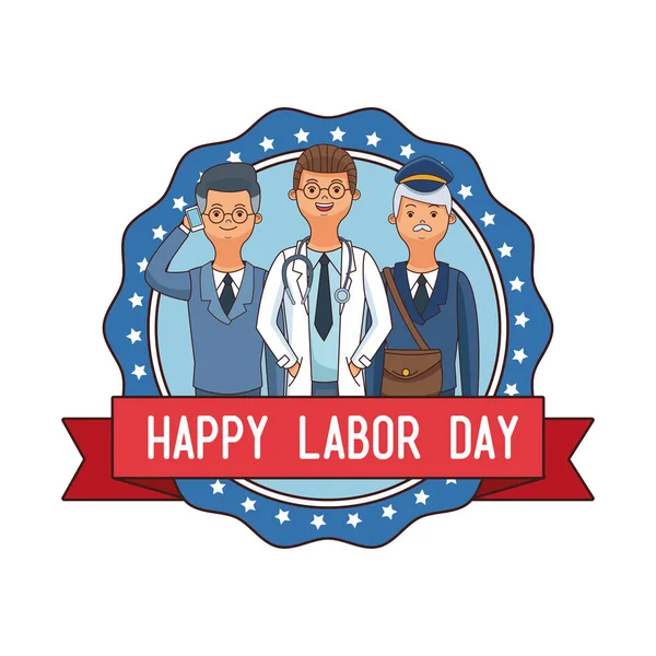 Happy labor day emblem