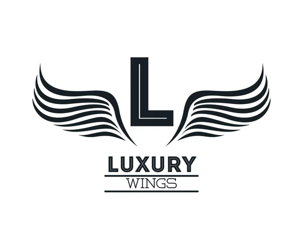 Luxury wings emblem — Stock Vector