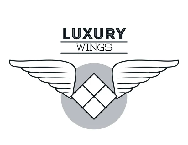 Luxury wings emblem — Stock Vector