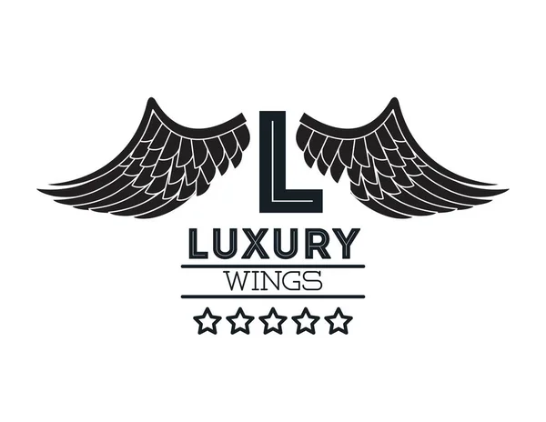 Luxo asas emblema —  Vetores de Stock