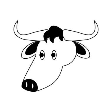 Buffalo vahşi hayvan siyah beyaz