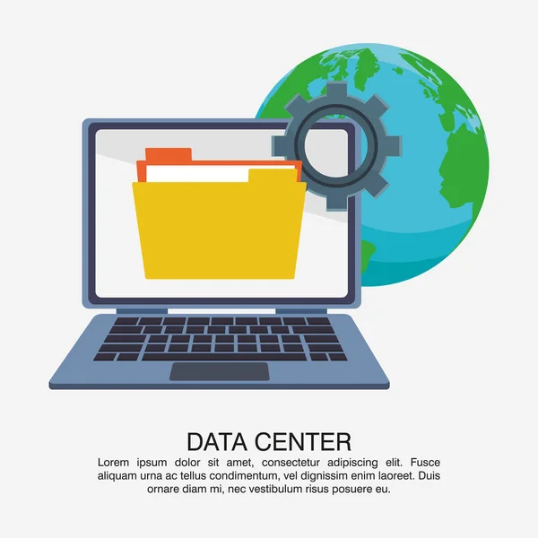 Data center poszter információk — Stock Vector