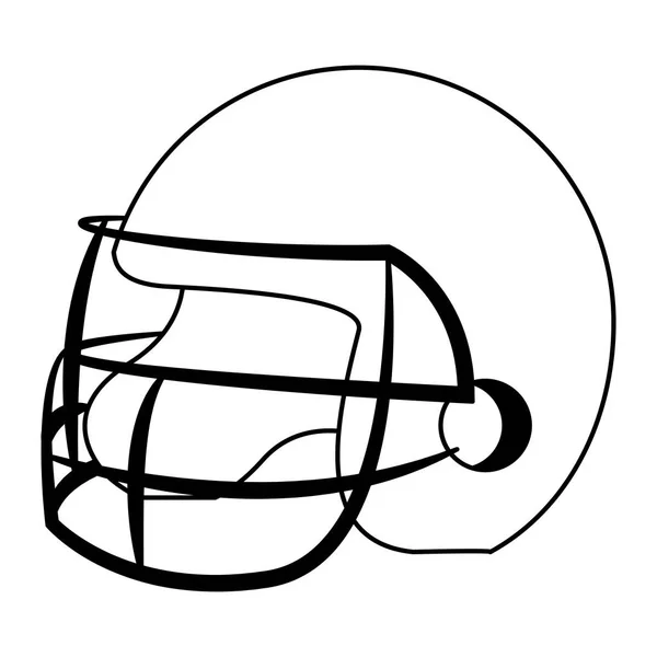 Casco de fútbol aislado en blanco y negro — Vector de stock