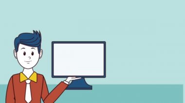 Yönetim pazarlama çalışan Hd animasyon