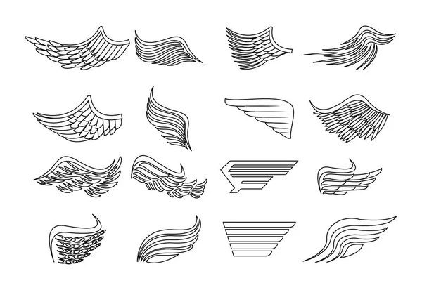 Conjunto de asas emblemas — Vetor de Stock