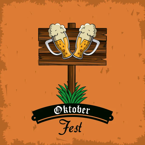 Tarjeta del festival oktober — Vector de stock