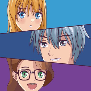 Çizgi film genç manga yüzler