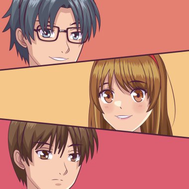 Çizgi film genç manga yüzler