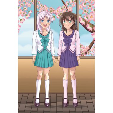 Genç öğrenci anime kadın