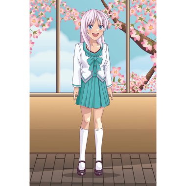 Güzel anime kadın öğrenci