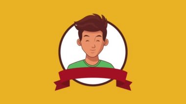 Adam gülümseyen çizgi film Hd animasyon
