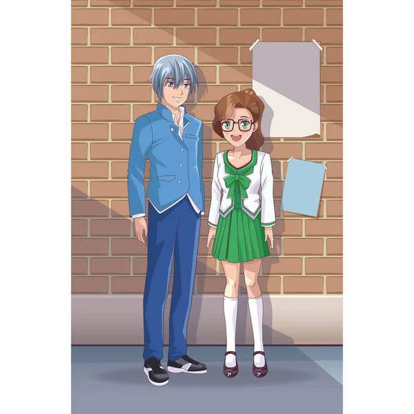 Genç öğrenciler manga çizgi film