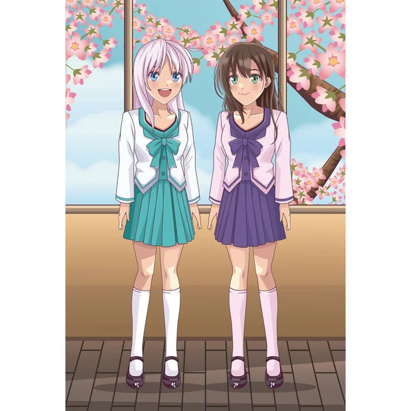 Genç öğrenci anime kadın