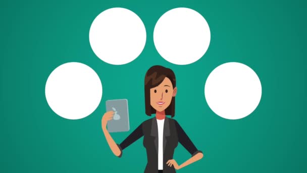 Businesswoman executive worker HD animation — Stock Video