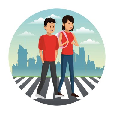 Zebra üzerinde yürüyen insanlar