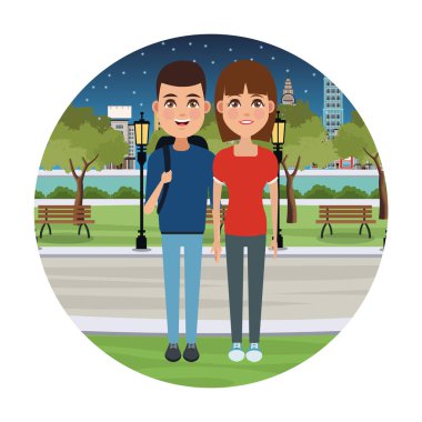 Genç çift çizgi film