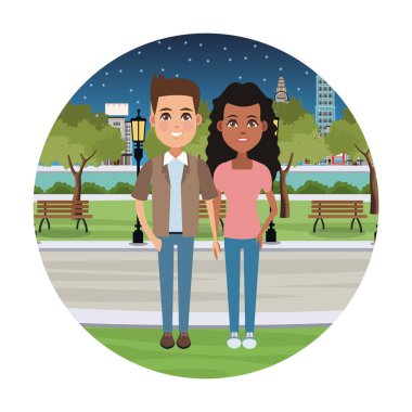 Genç çift çizgi film