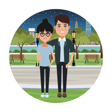 Genç çift çizgi film