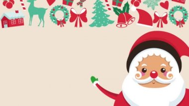 Sevimli Noel Baba çizgi Hd animasyon