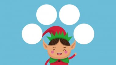 Sevimli Noel elf çizgi Hd animasyon