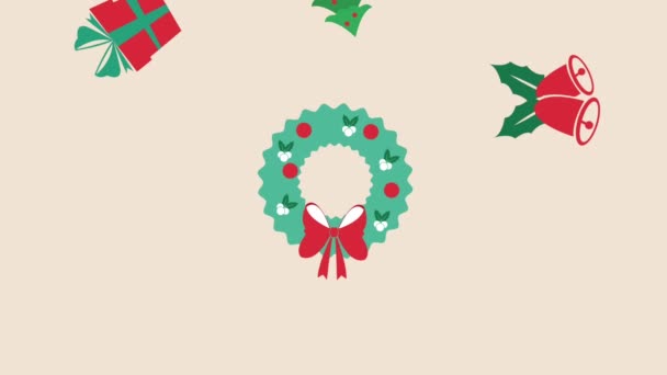 Cartoni animati di Natale sfondo HD animazione — Video Stock