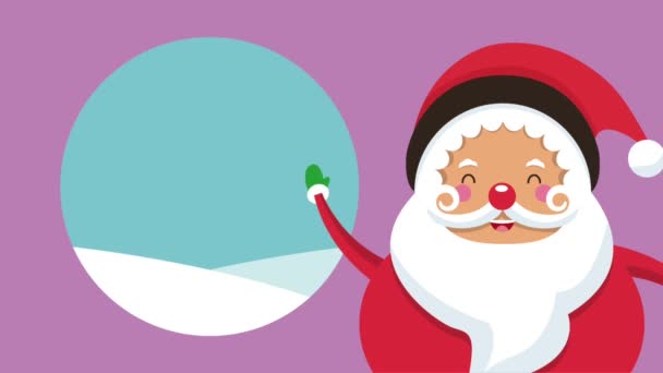 Santa claus at christmas HD animation — Stock Video