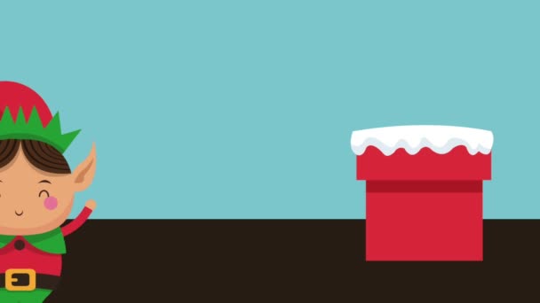 Papai Noel e Elfo HD animação — Vídeo de Stock
