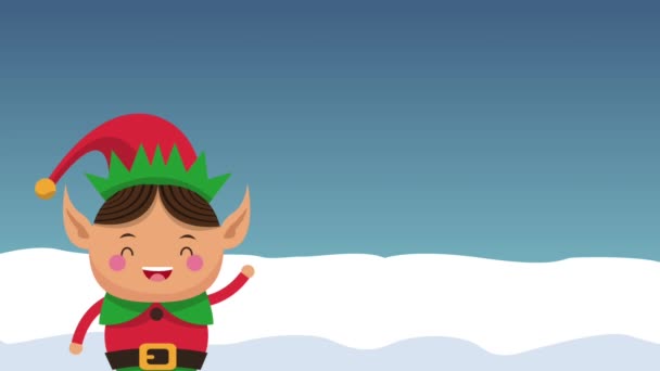 Mikołaja i elfów kreskówki animacja Hd — Wideo stockowe