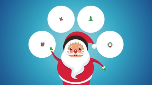 可爱的圣诞老人卡通高清动画 — 图库视频影像