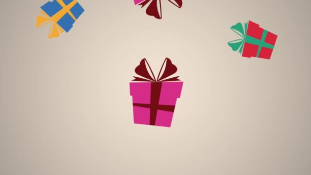 Coffrets cadeaux tombant en arrière-plan animation HD — Video