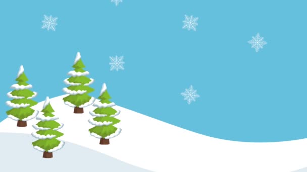 可爱的雪人卡通高清动画 — 图库视频影像