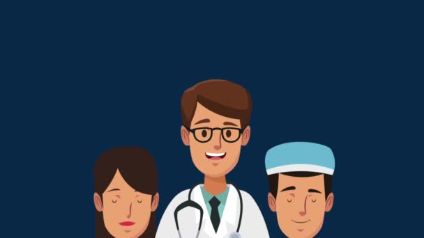 Equipe médicale dessin animé animation HD — Video