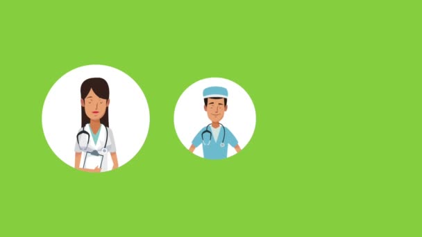 Medical team cartoon HD animation — Stock Video