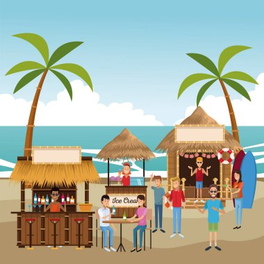 Beach kiosklar karikatürler