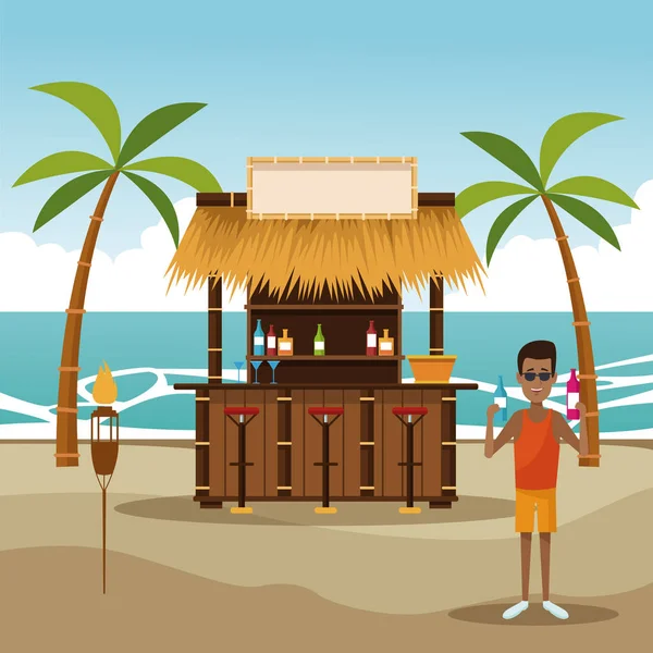 Kiosque à la plage — Image vectorielle