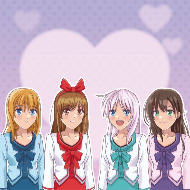 Genç ve güzel kadın anime manga