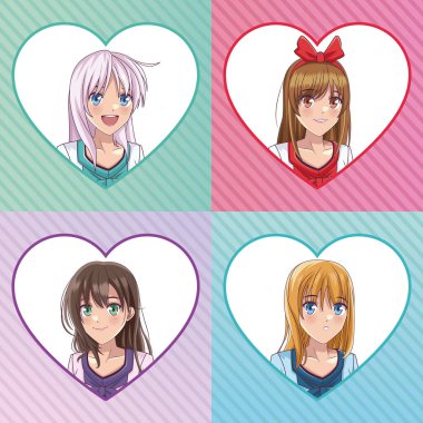 Güzel kadın anime yüzler