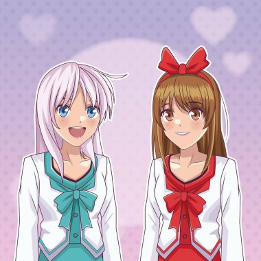 Genç ve güzel kadın anime manga