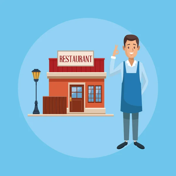 Restaurante Tienda Empresario Vector Ilustración Diseño Gráfico — Vector de stock