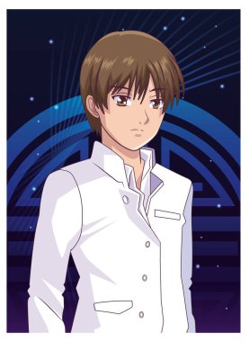 Genç adam anime çizgi film